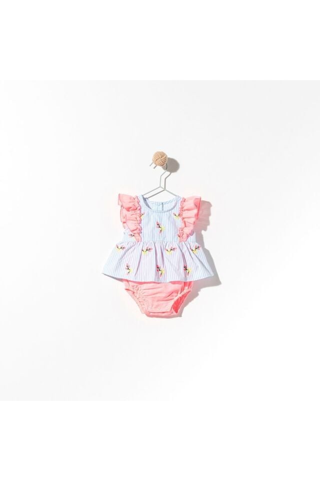 Çiçekli Kız Bebek Romper