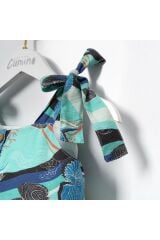 Deniz Temalı Yeşil Elbise