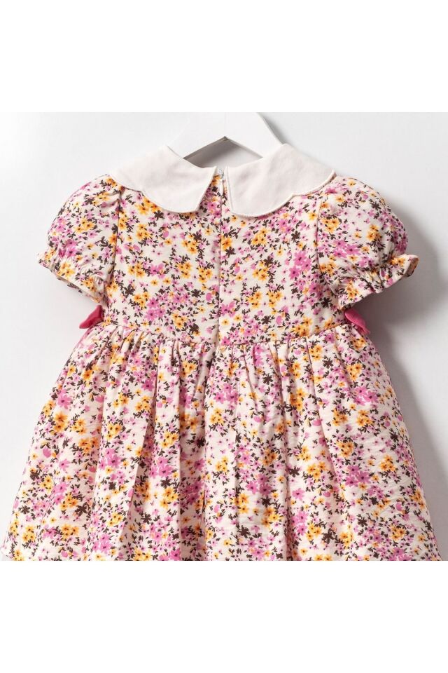 Pembe Çiçekli Elbise