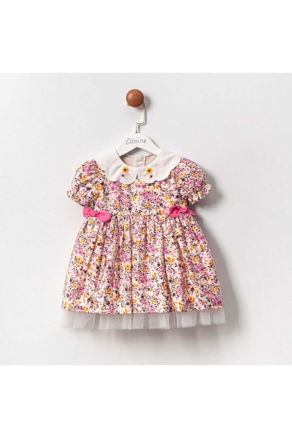 Pembe Çiçekli Elbise