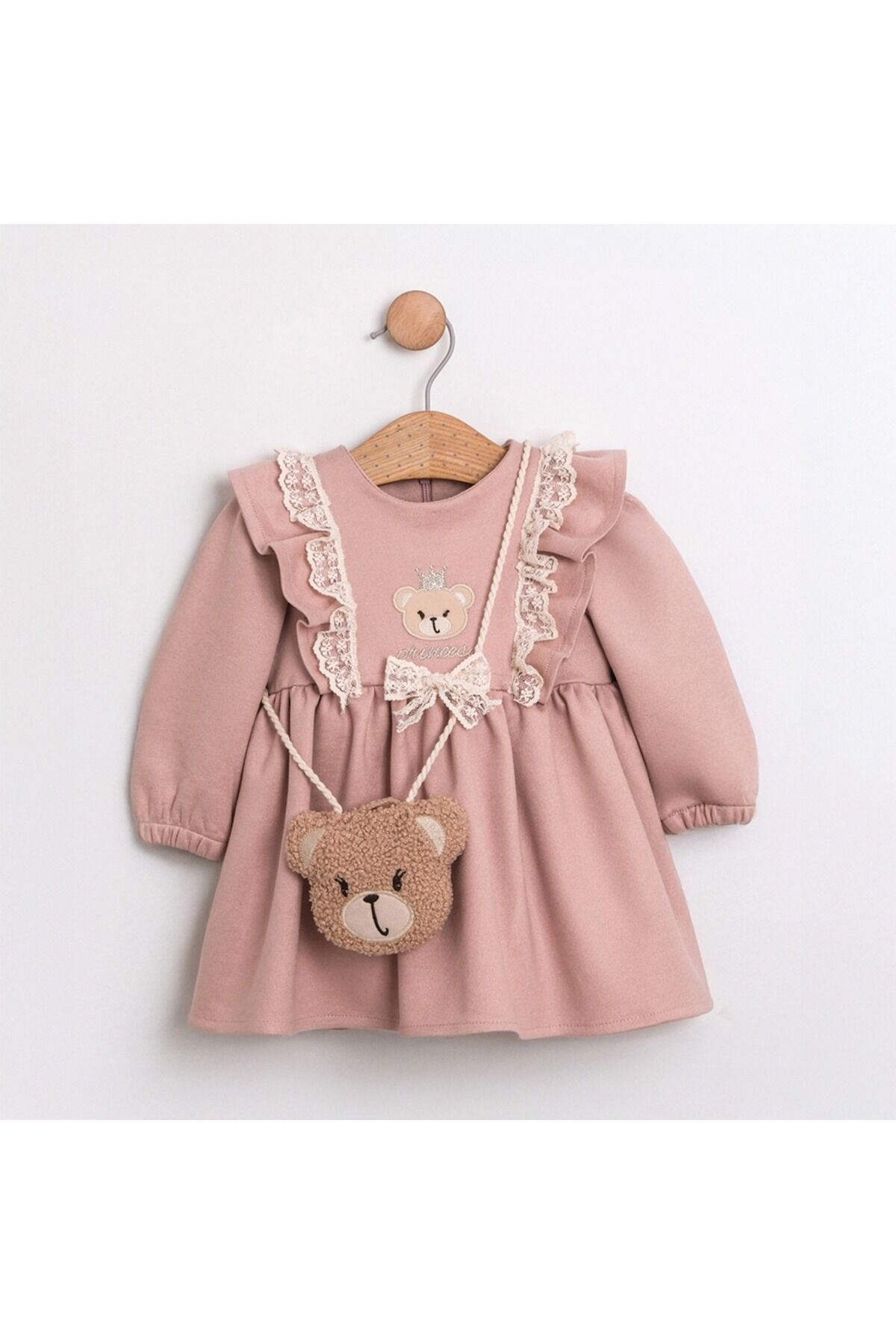 Sweet Bear Oyuncak Aksesuarlı Kız Bebek Elbisesi Pembe - 18-24 Ay