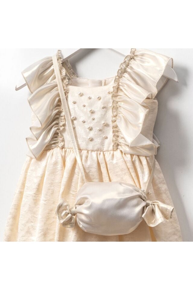 Çanta Aksesuar Detaylı Kız Çocuk Elbise