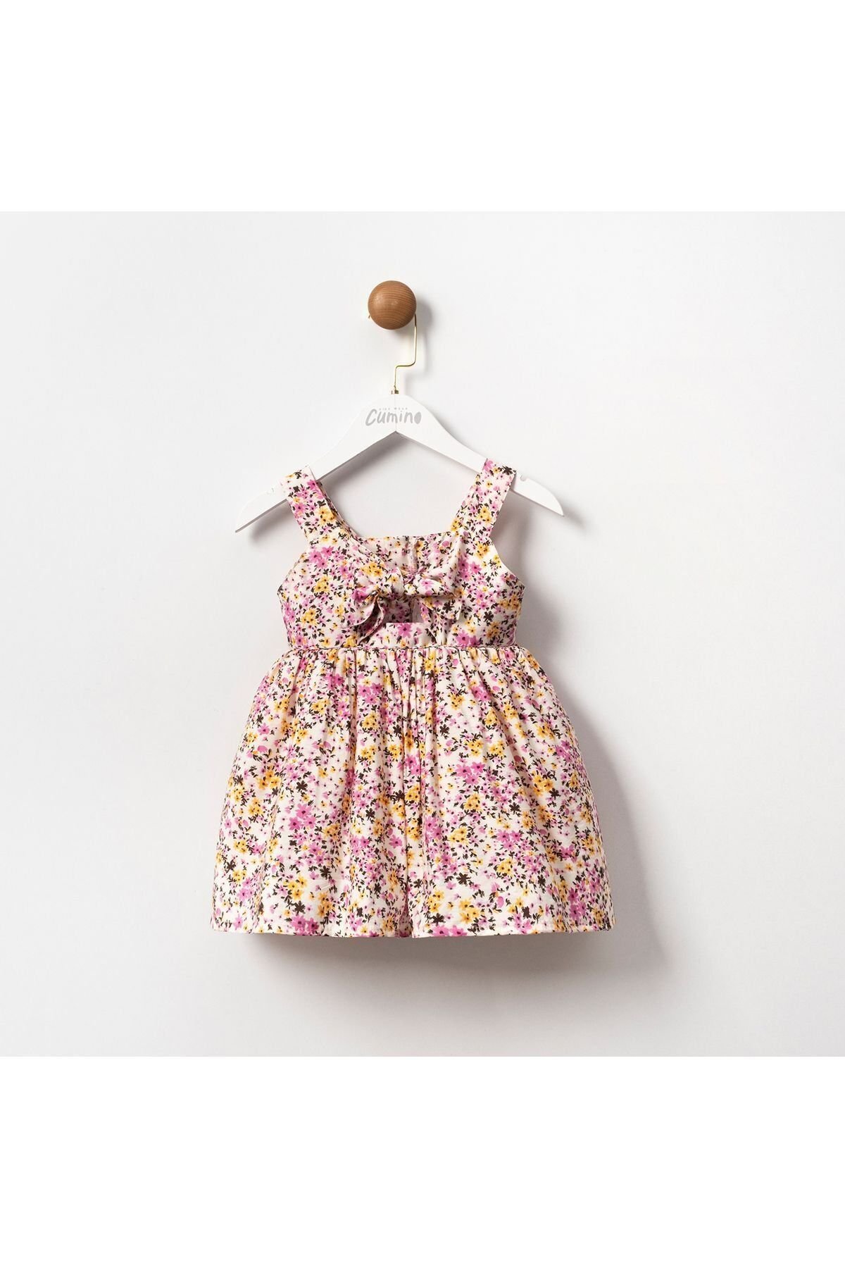 Lara Pembe Çiçekli Kız Çocuk Elbise