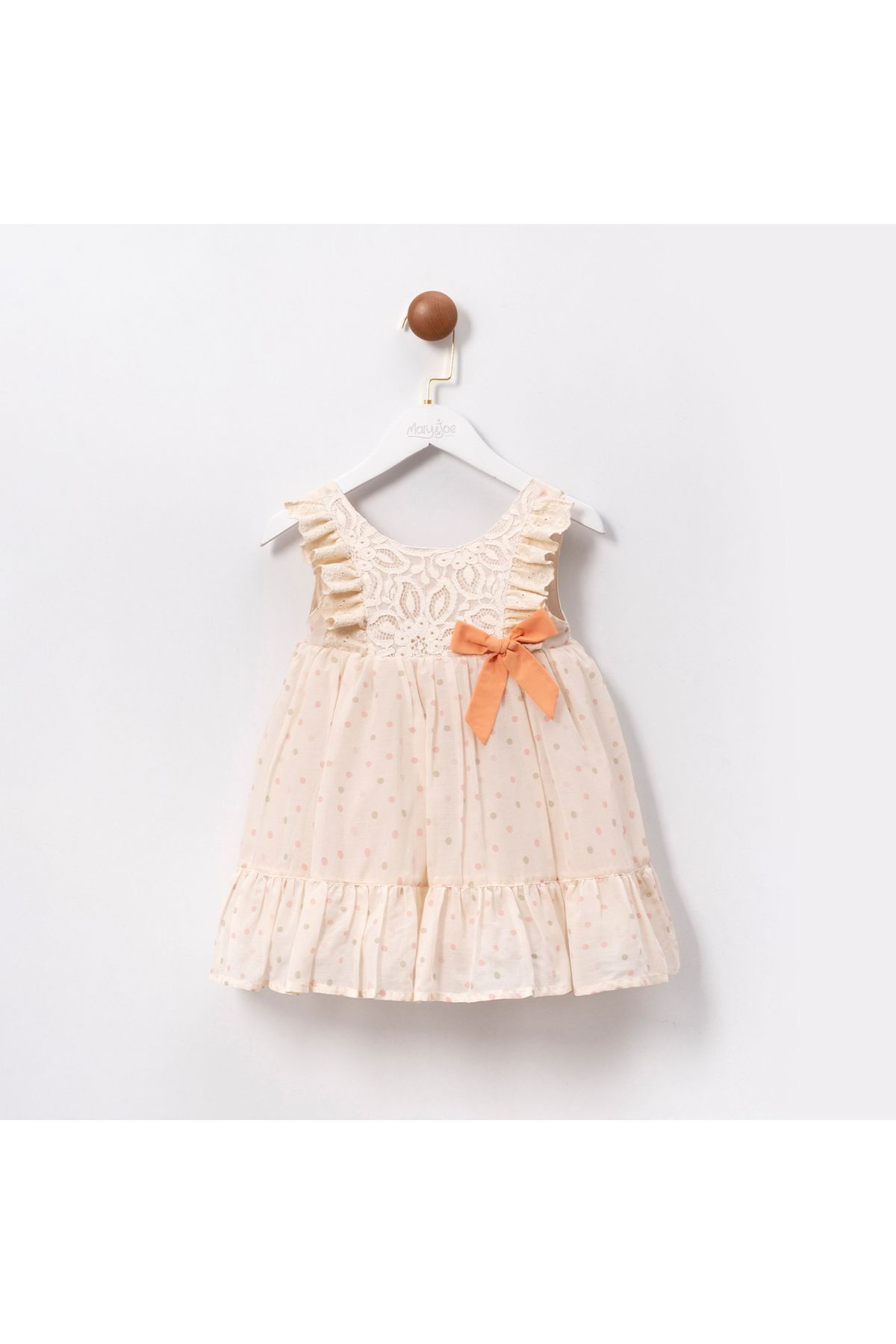 Venessa Puantiyeli Ve Dantelli Kız Elbise