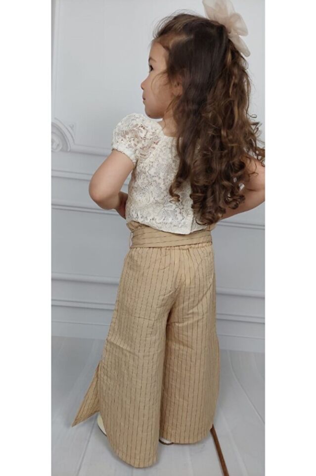 Melly Crop Bluz Ve Pantolonlu İkili Kız Takım