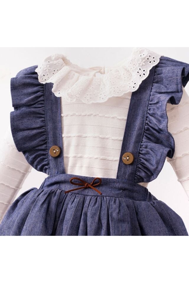 Clara Salopetli Blüzlü Kız Bebek Takım