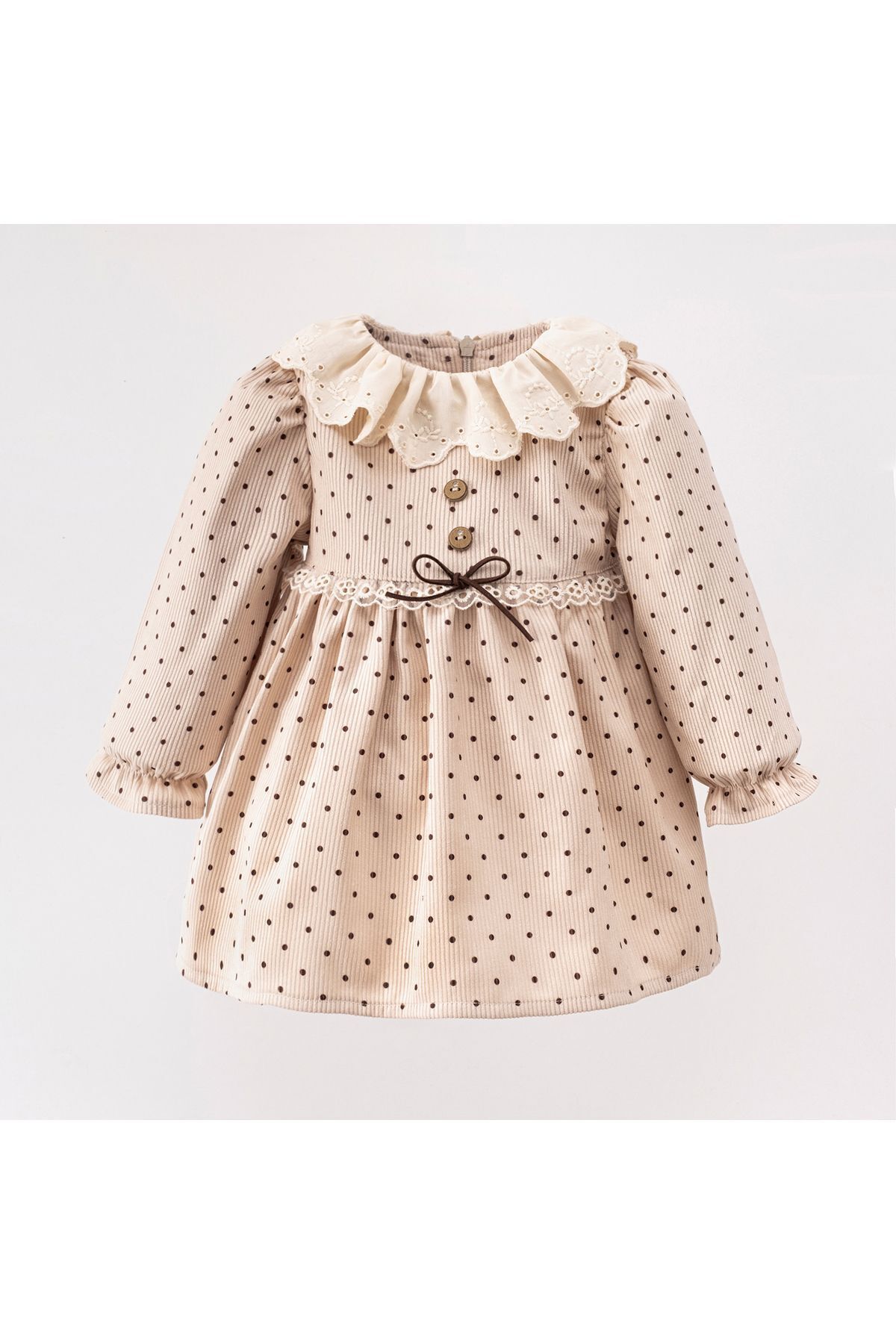 Puantiyeli Kız Çocuk Elbise