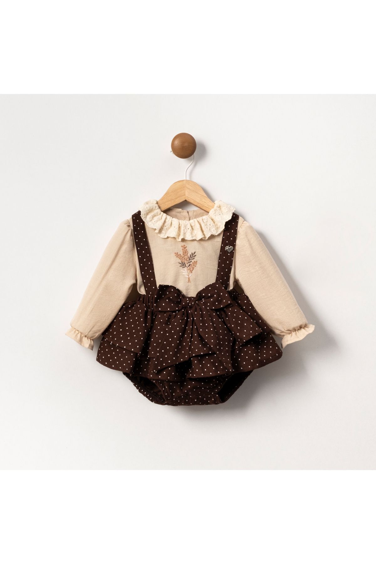 Lara Puantiyeli İkili Kız Bebek Takım