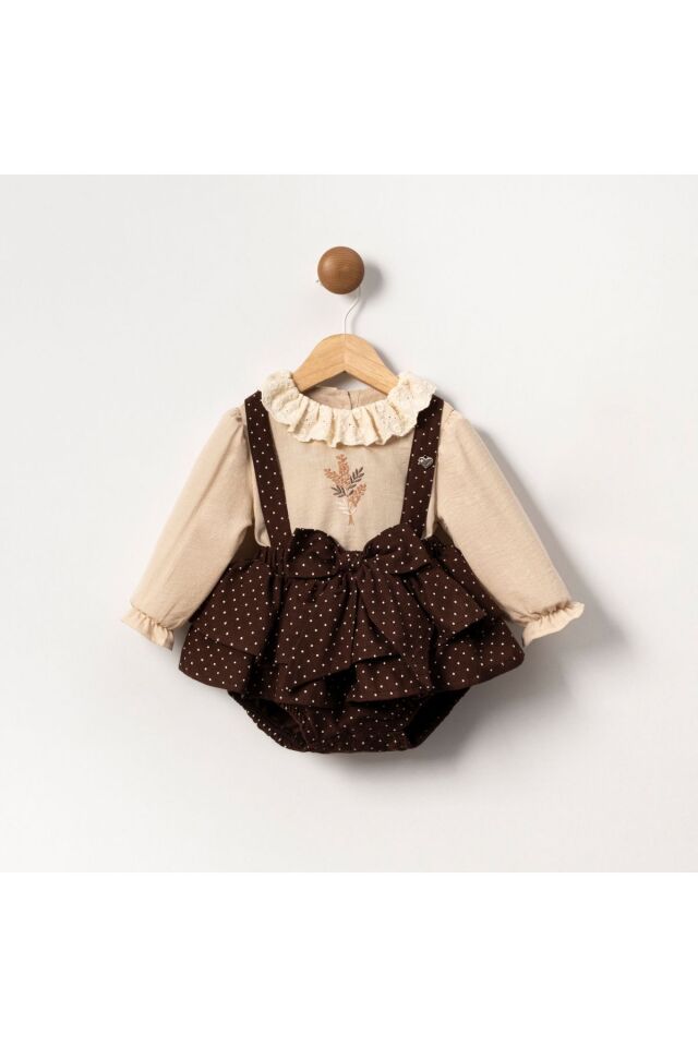 Lara Puantiyeli İkili Kız Bebek Takım