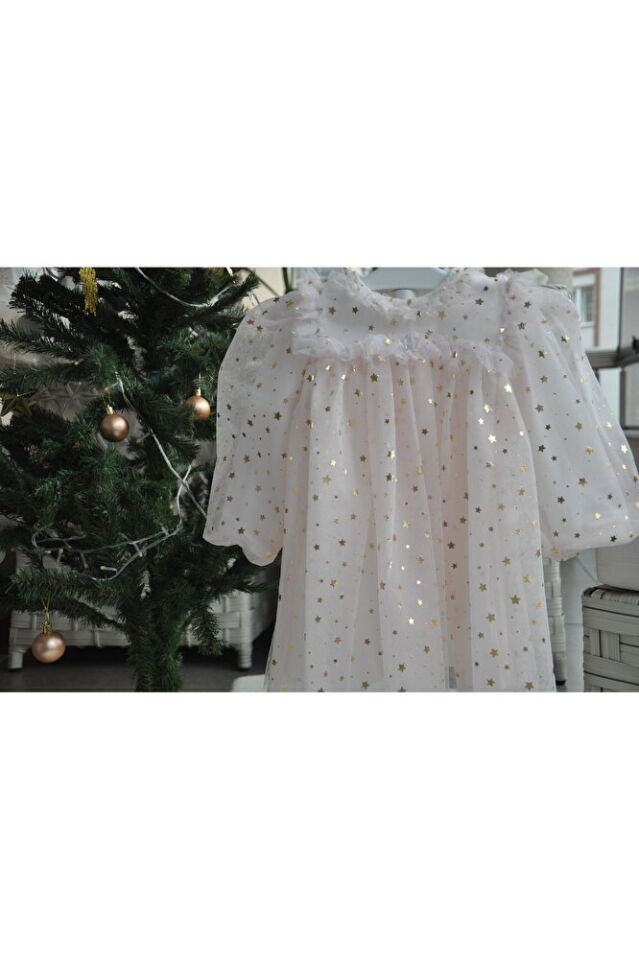 Shine Star Bebek Ekru Elbise