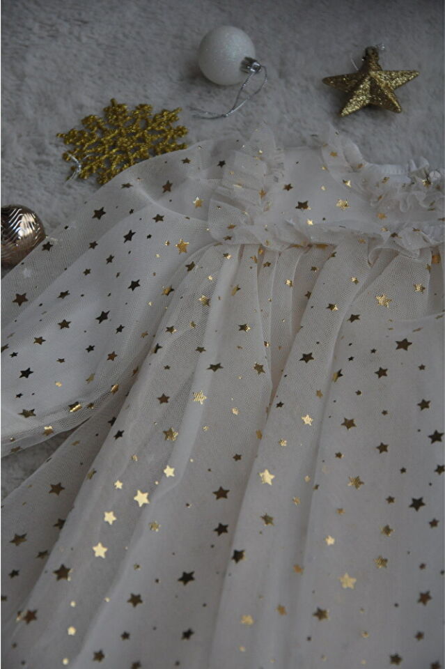 Shine Star Bebek Ekru Elbise