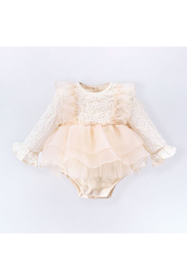 Bonita Uzun Kollu Kız Bebek Romper