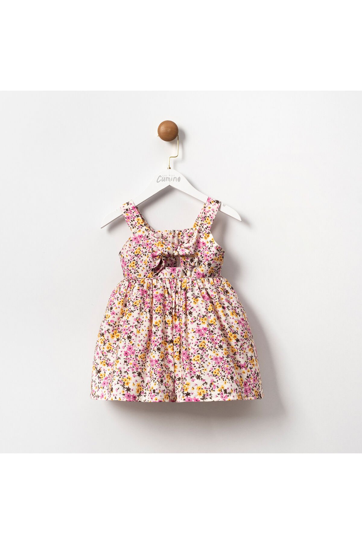 Lara Pembe Çiçekli Kız Çocuk Elbise Pembe - 4 Yaş