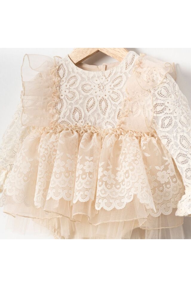 Princes Uzun Kollu Kız Bebek Romper