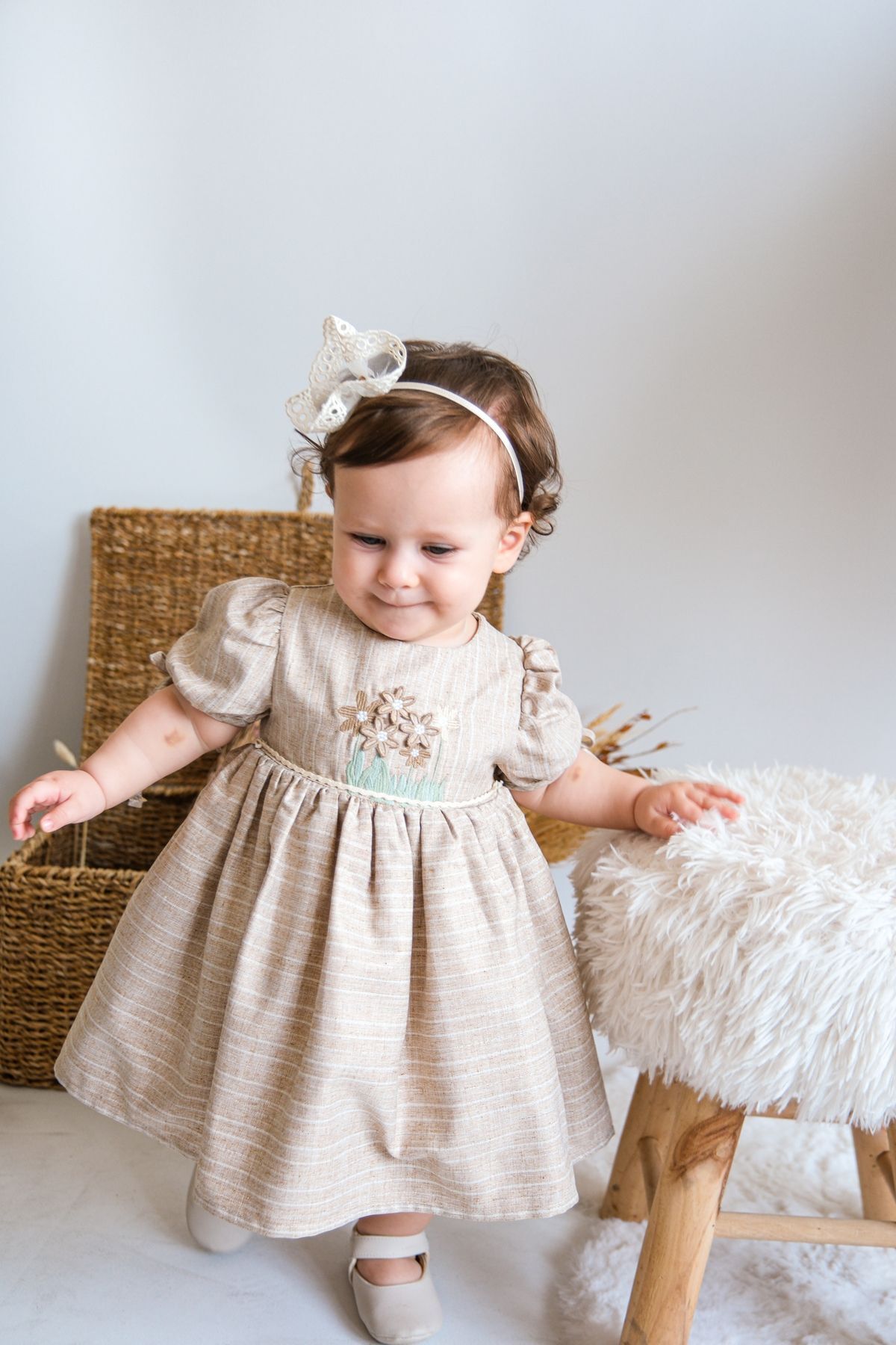 Sementa Kız Bebek Nakışlı Elbise