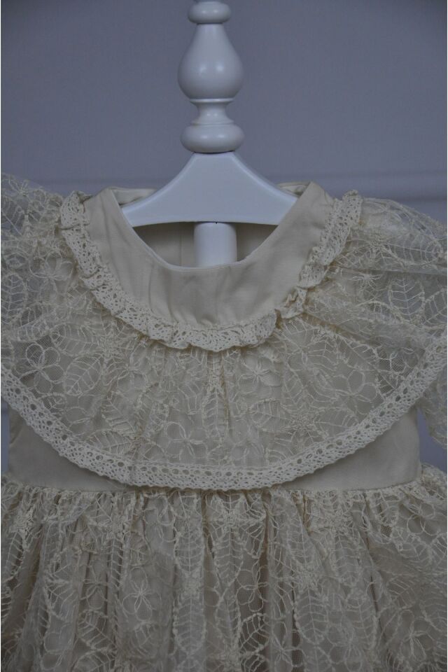 Dantel Yakalı Vintage Bebek Elbisesi