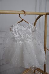 Minik Papatyalı Uzun Balon Kollu Kız çocuk Elbise