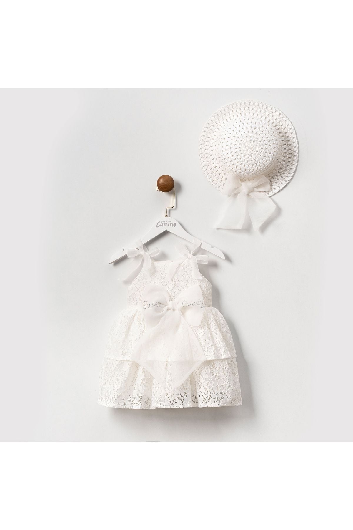 Sweet Candy Dantelli Kız Çocuk Elbise Beyaz - 2 Yaş