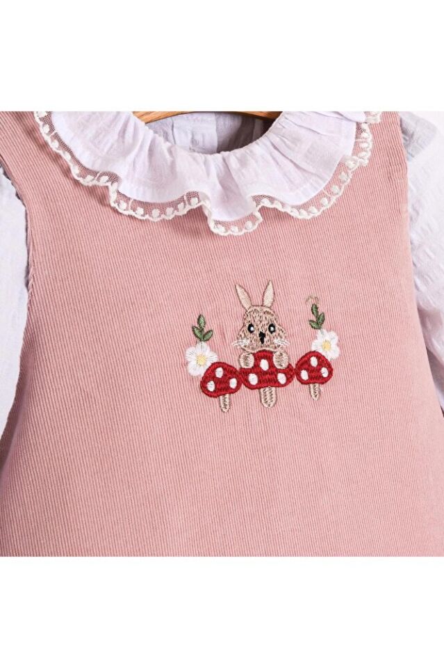 Rabit Nakışlı Kız Bebek Gömlekli Jile Takım 18-24 Ay