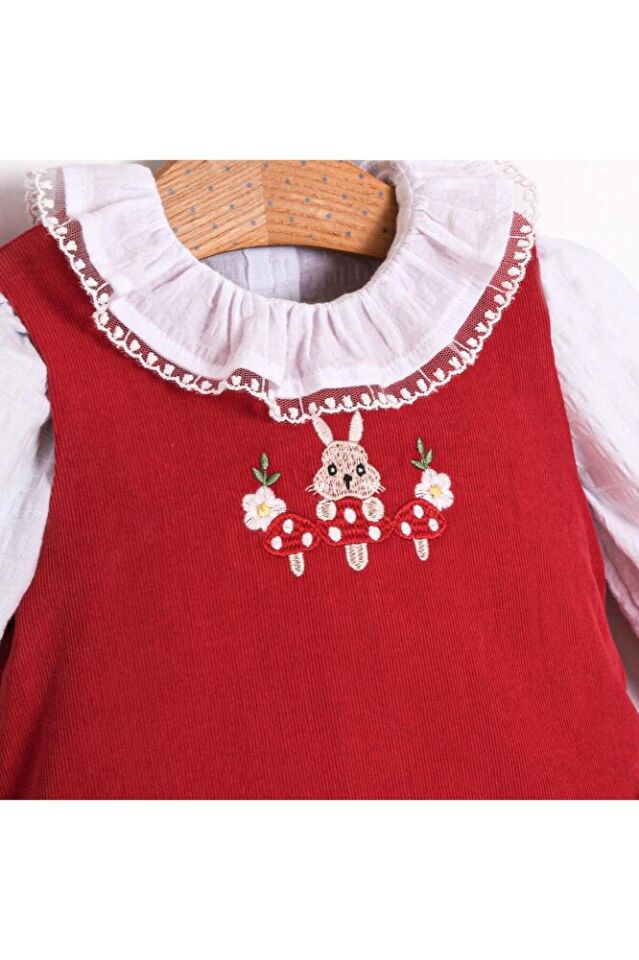 Rabit Nakışlı Kız Bebek Gömlekli Jile Takım 18-24 Ay