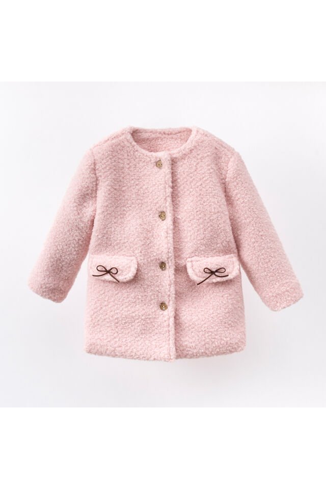 Cute Kız Çocuk Şapkalı Kaban Pembe - 3 Yaş