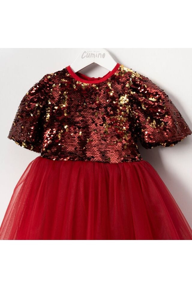 Magic Shine Kırmızı Kız Çocuk Elbise