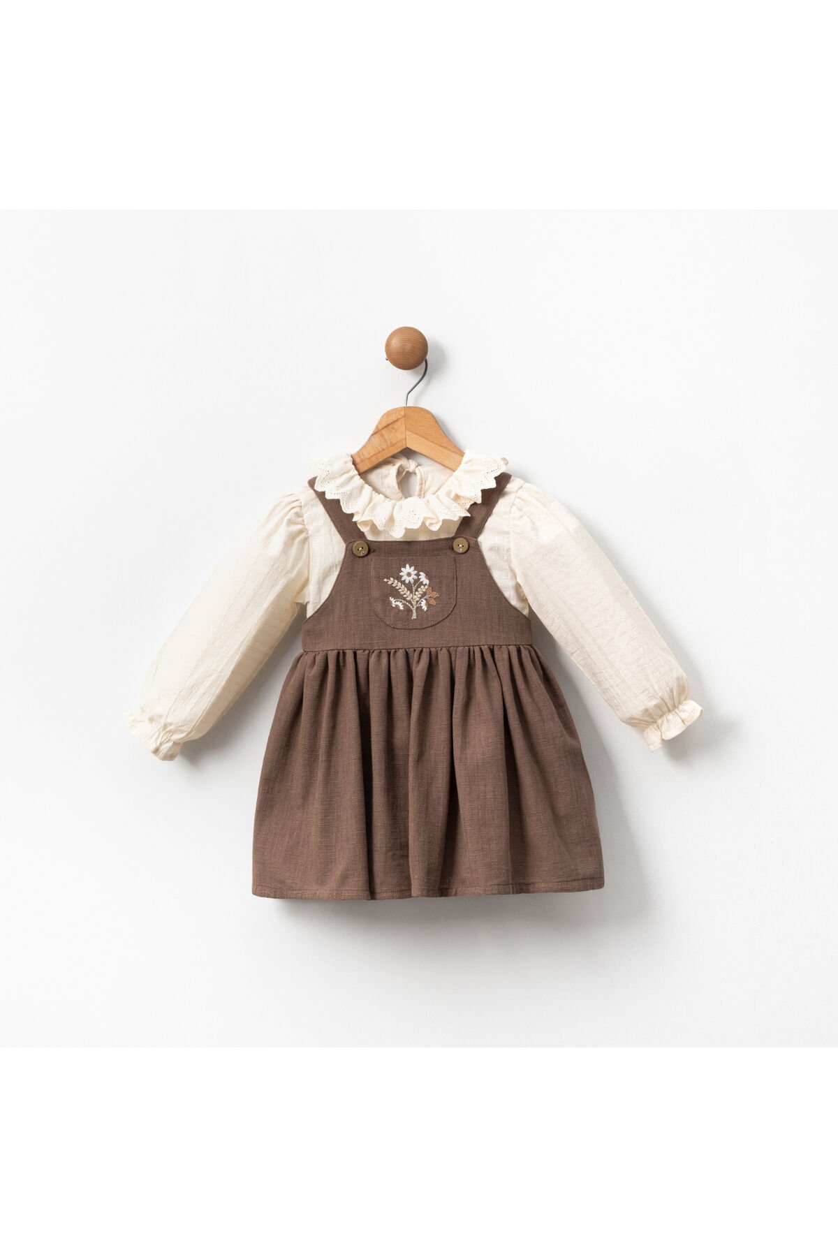 Magic Meadow Kız Çocuk Elbise Kahve - 2 Yaş