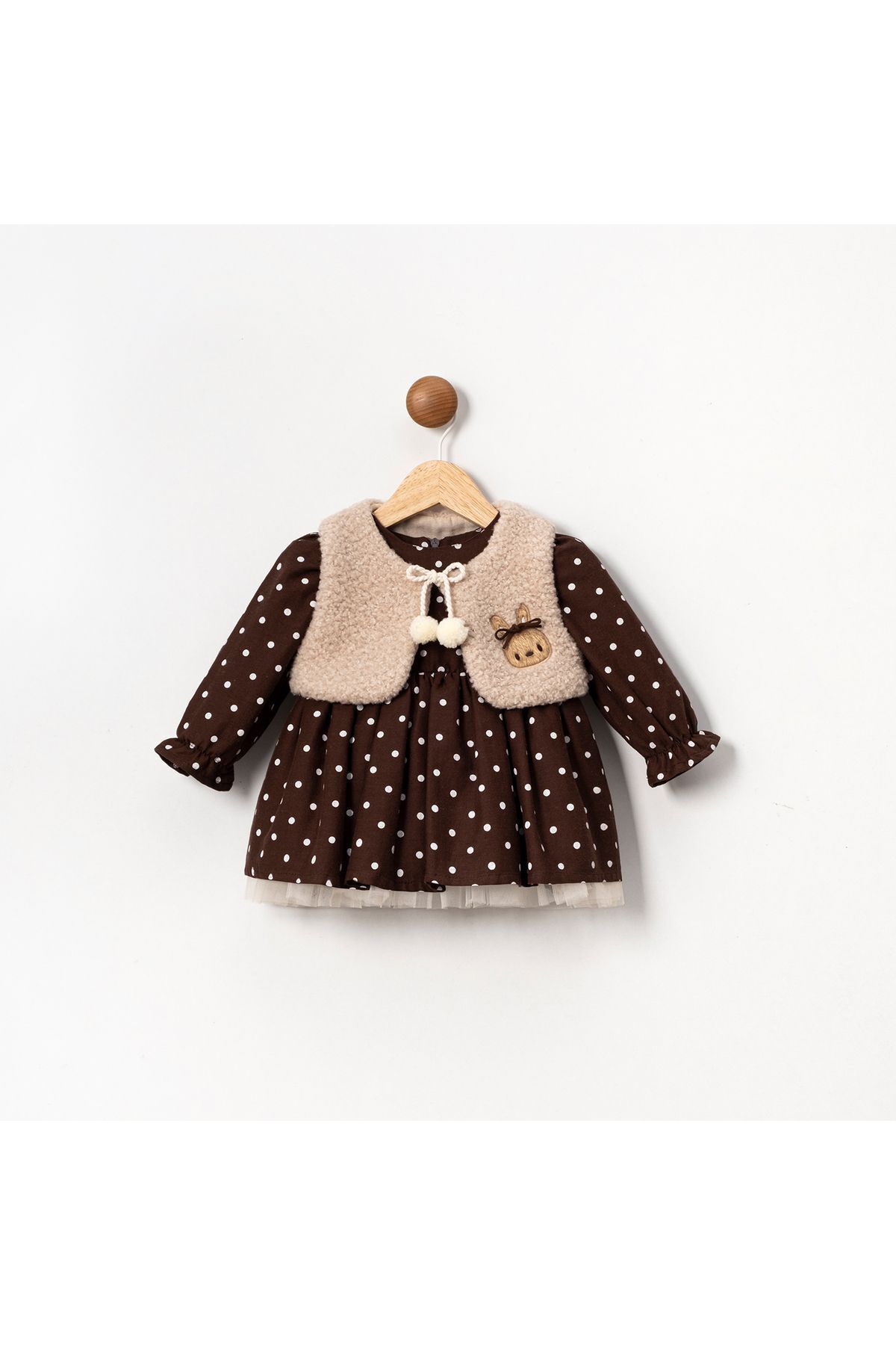 Mary Puantiyeli Bolerolu Ikili Bebek Elbise