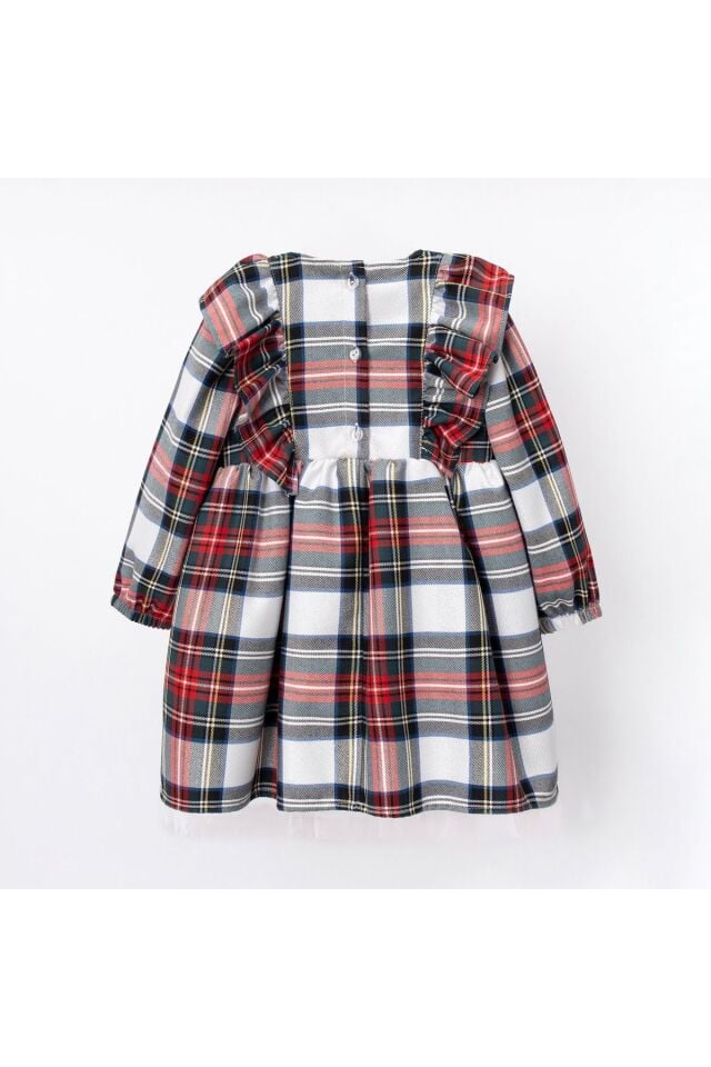 Cindy Ekoseli Kız Bebek Elbise