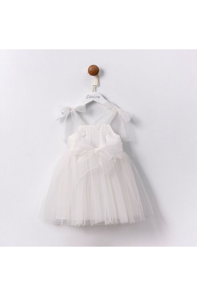 Rozalie Fiyonk Detaylı Askılı Çanta Aksesuarlı Kız Çocuk Elbise