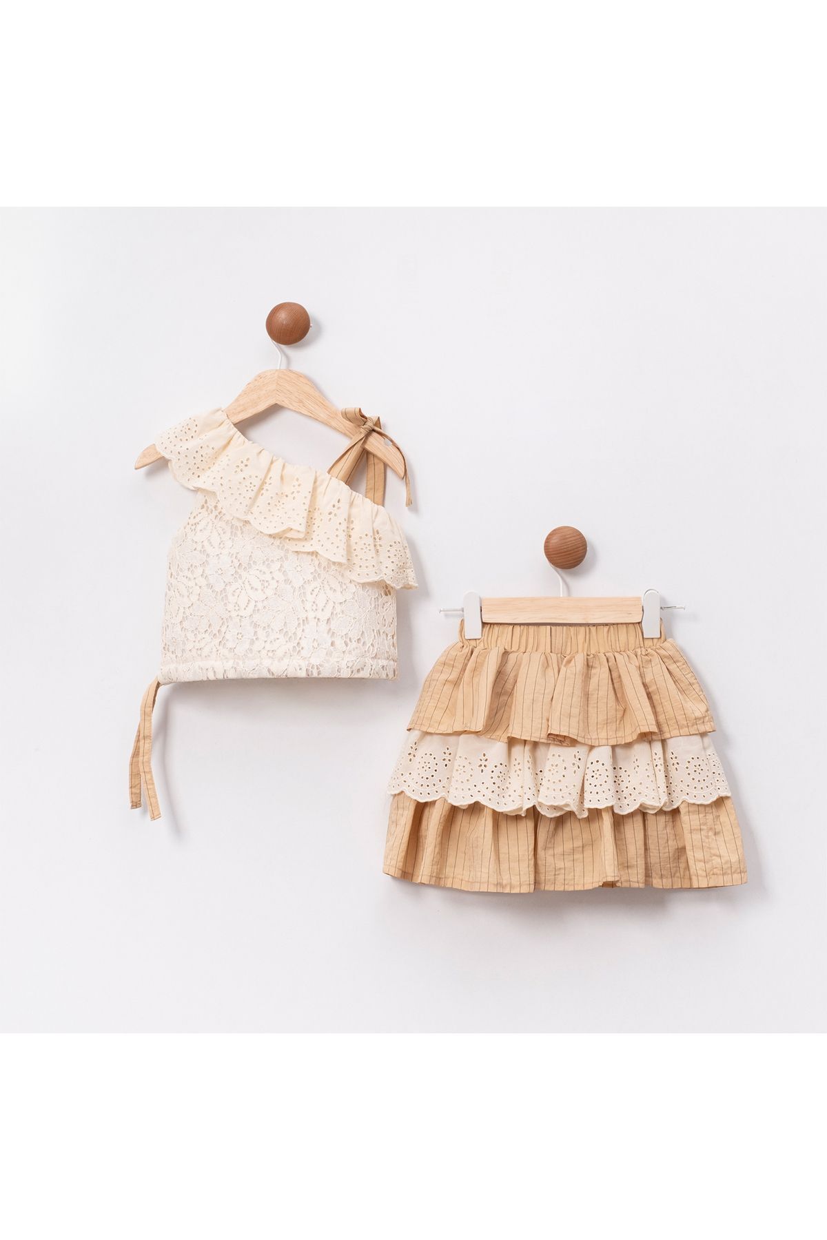 Elowen Dantel Bluz Ve Etek Kız Çocuk Takım