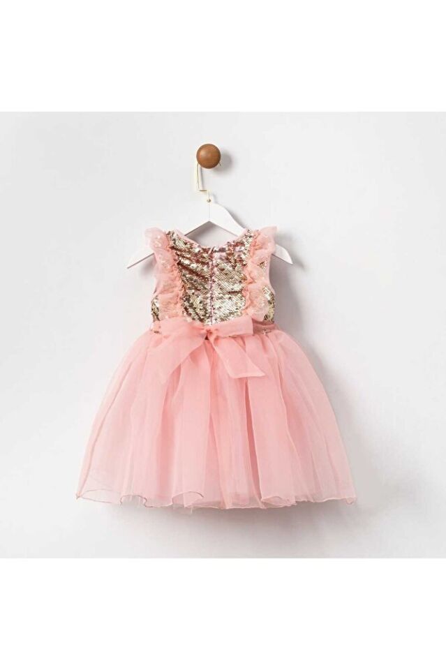 Dream Kız Çocuk Payetli Pembe Şifon Elbise 5 Yaş