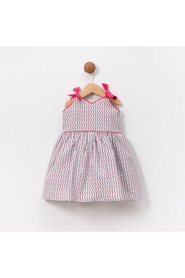 Kembırly Fiyonk Askılı Kız Elbise