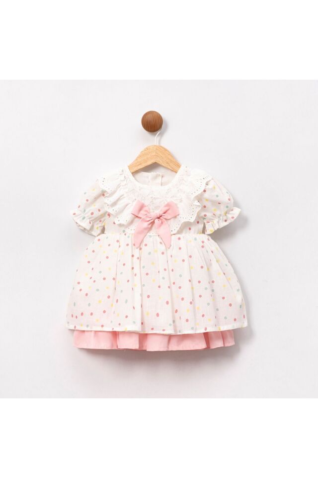 Kayla Fiyonklu ve Puantiyeli Kız Elbise