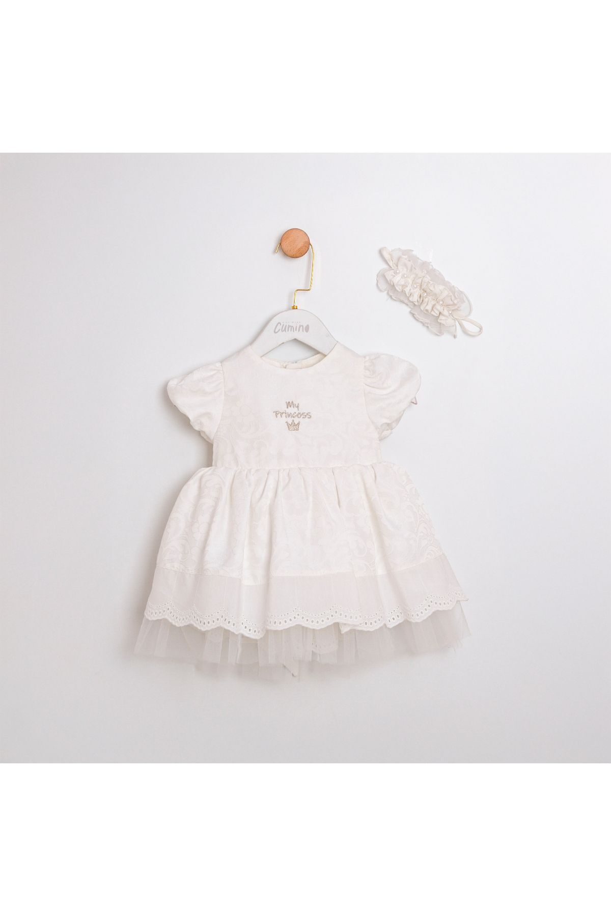 White Princess Saç Aksesuarlı İkili Kız Bebek Takım