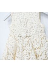 Perla Dantelli Arkası Fiyonklu Kız Çocuk Elbise