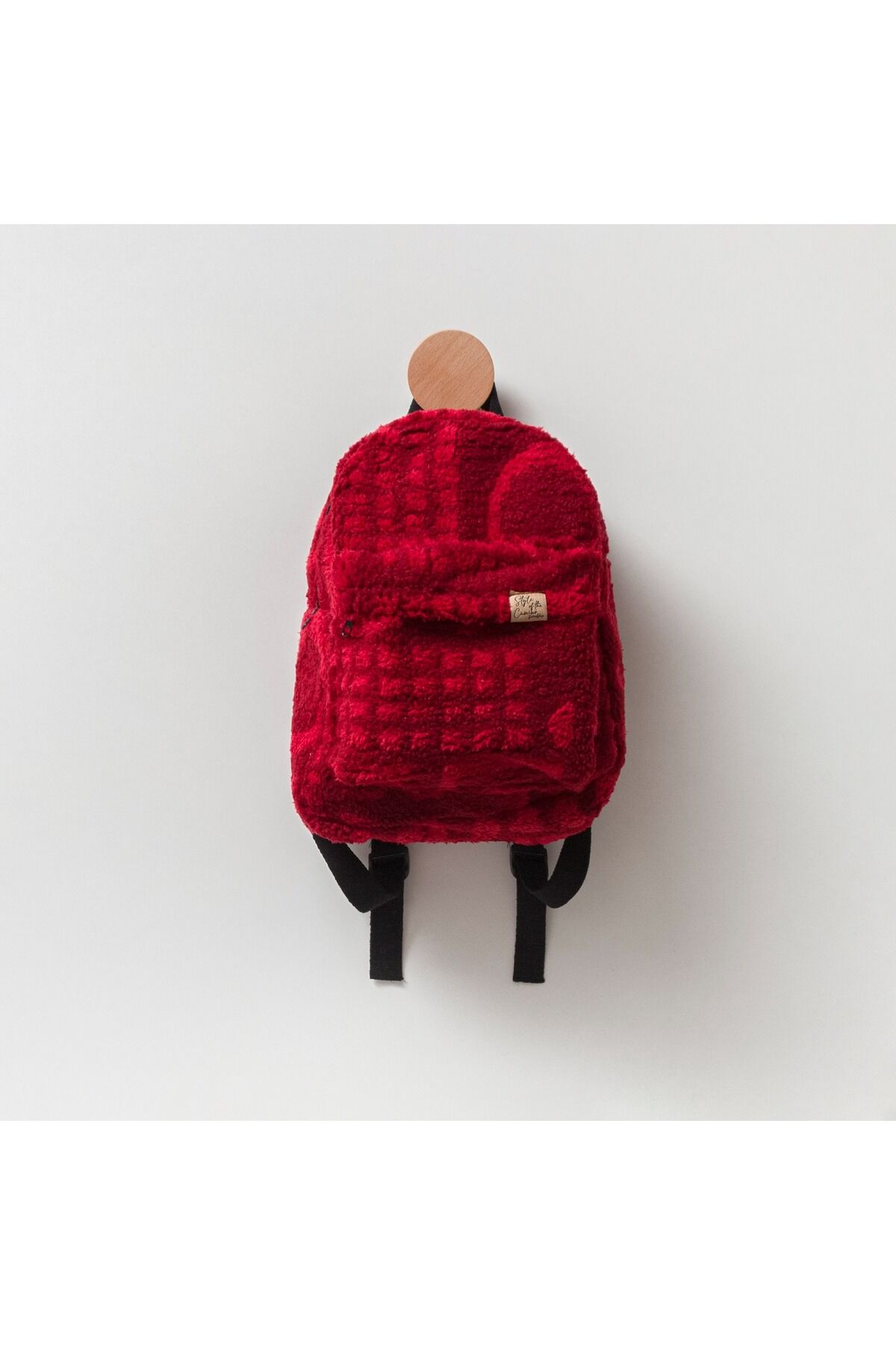 Peluş Sırt Çantası Bordo - S