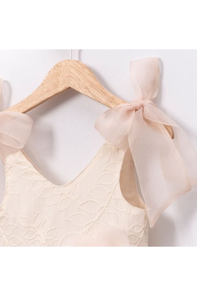 Jasmine Askılı Bej Kız Çocuk Elbise