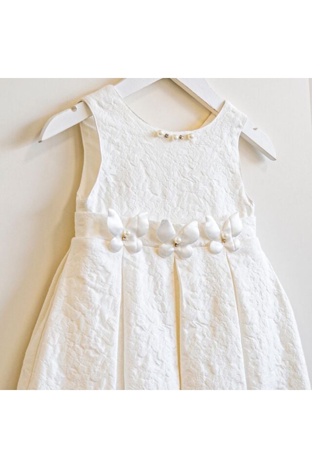 Montania Beyaz Kız Çocuk Elbise