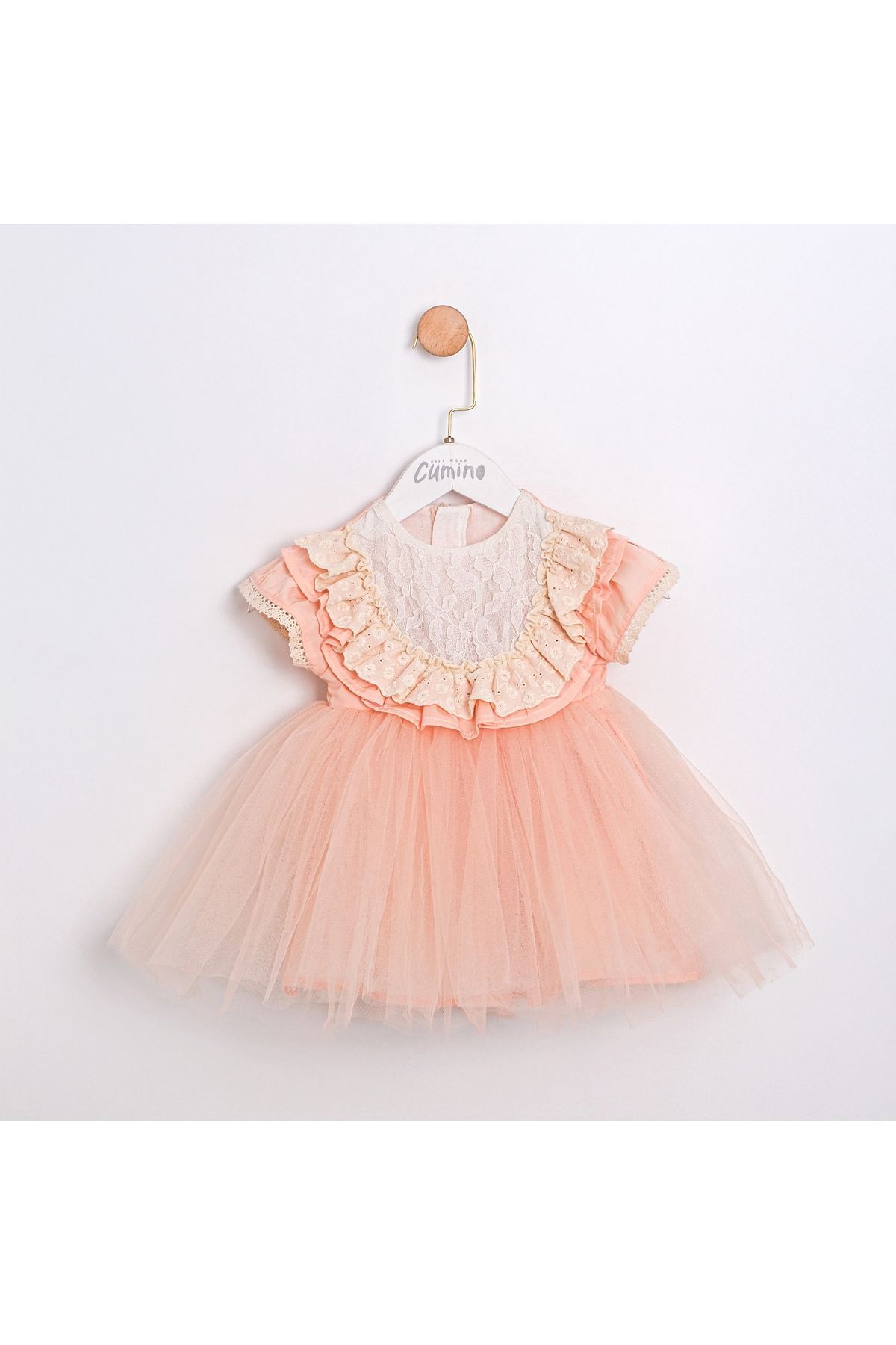Linda Fırfır Yakalı Tütü Etekli Kız Bebek Elbise