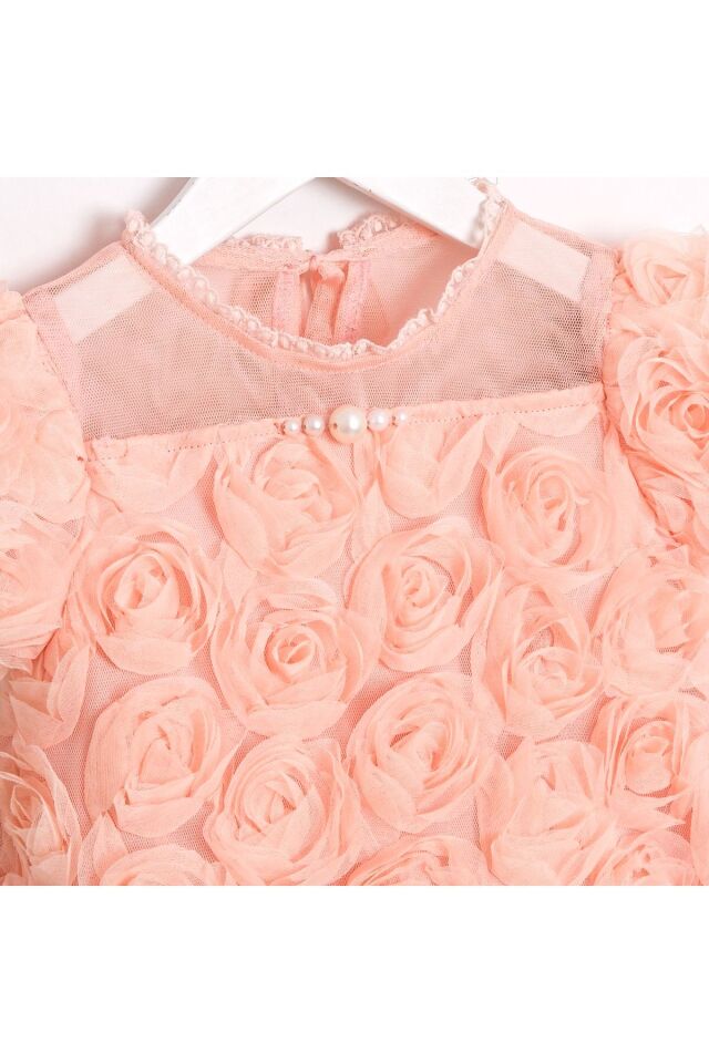 Rosa Saç Aksesuarlı Kız Bebek Tulum