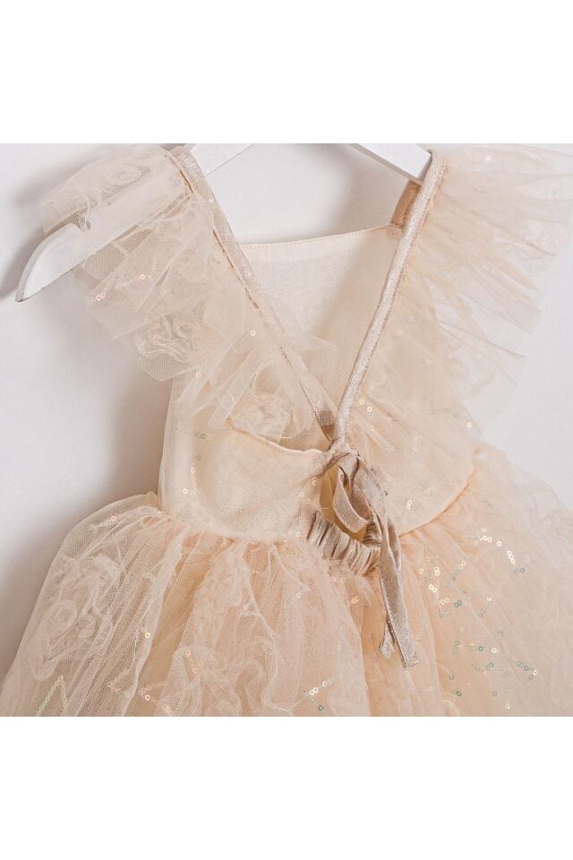 Party Dream Kız Çocuk Elbise Bej - 3 Yaş