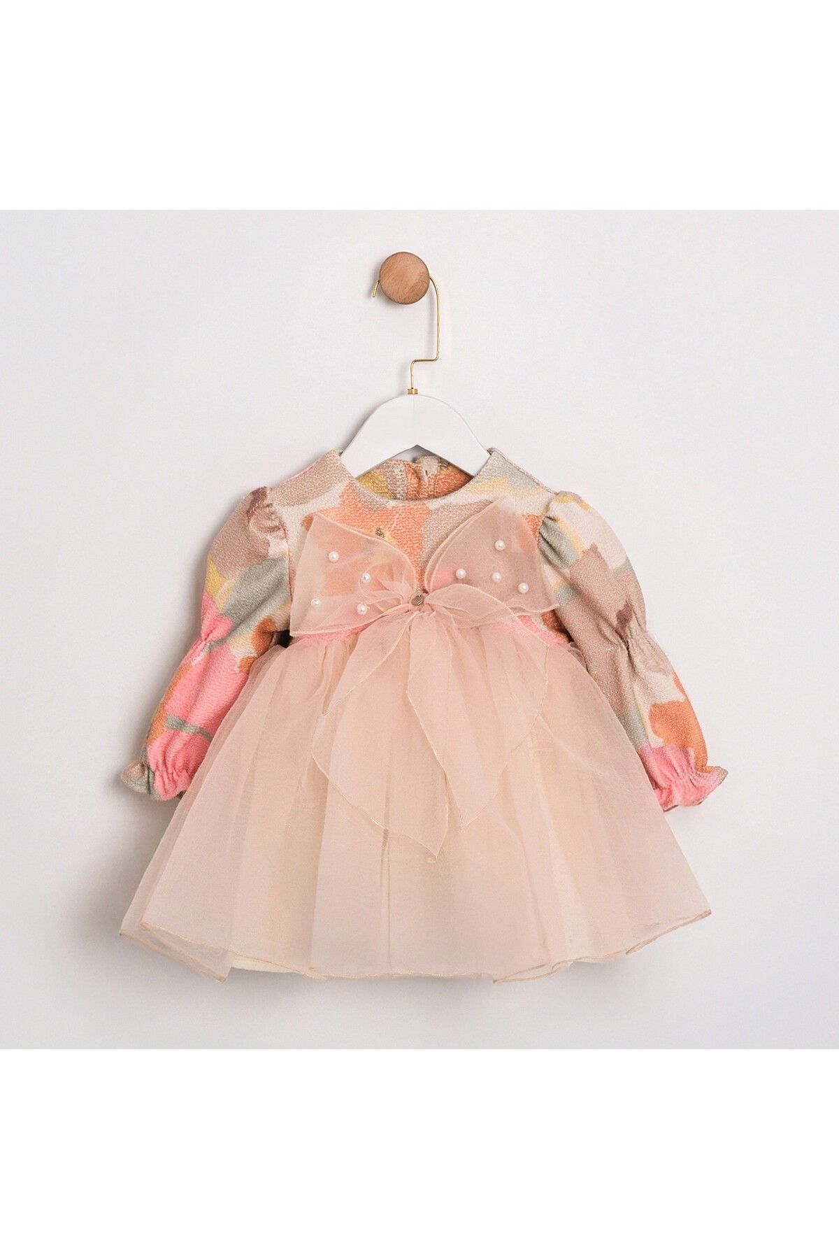 Vanesa Önü Fiyonklu Tütülü Kız Bebek Elbise