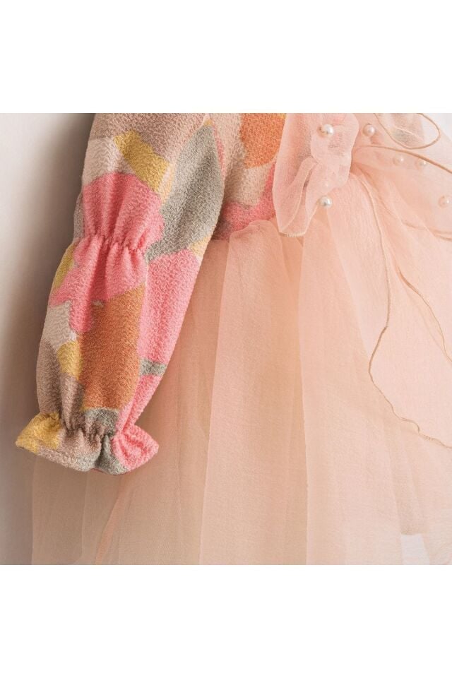 Vanesa Önü Fiyonklu Tütülü Kız Bebek Elbise