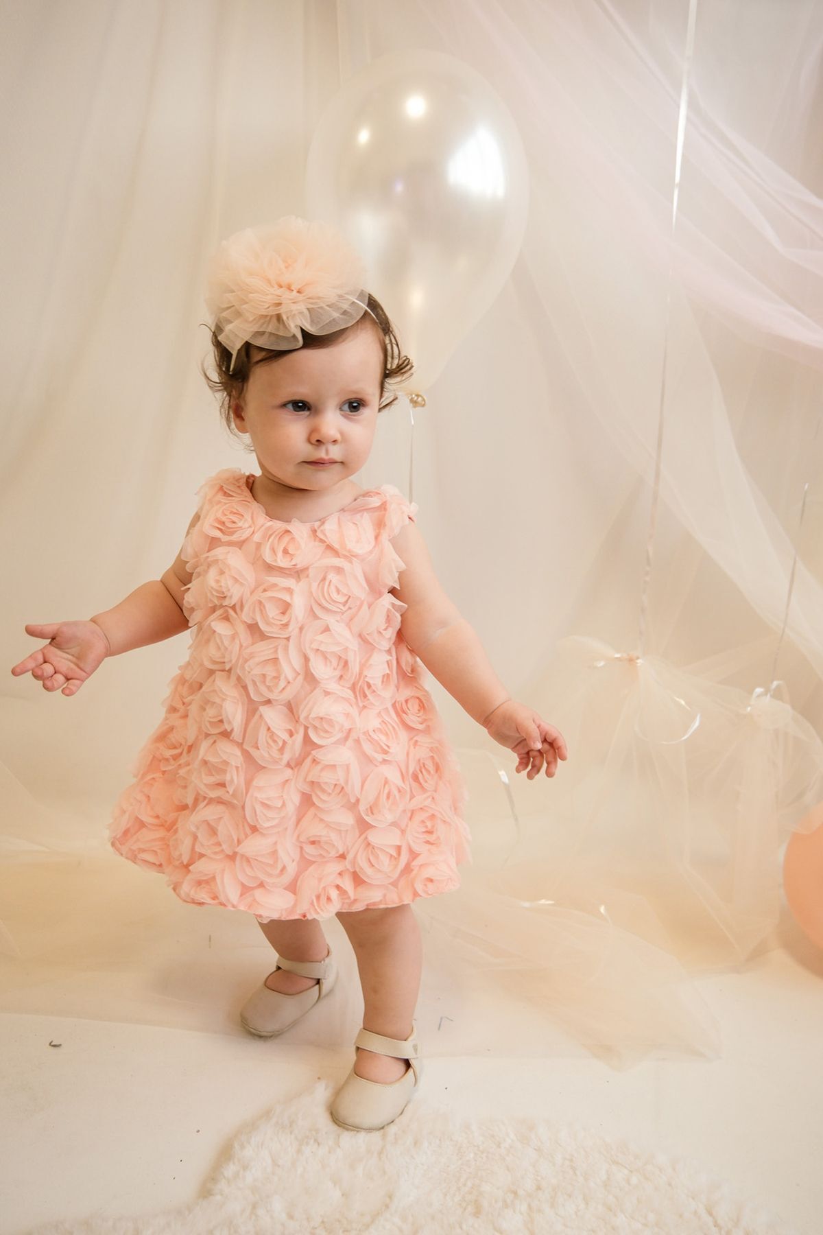 Rose Arkadan Bağlamalı Kız Bebek Takım