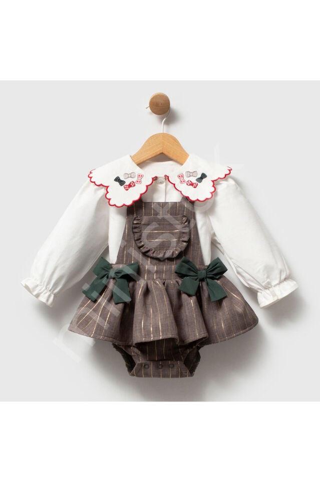 DOLCE KIZ BEBEK GÖMLEKLİ ROMPER KIZ BEBEK TULUM GÖMLEK 2 Lİ TAKIM