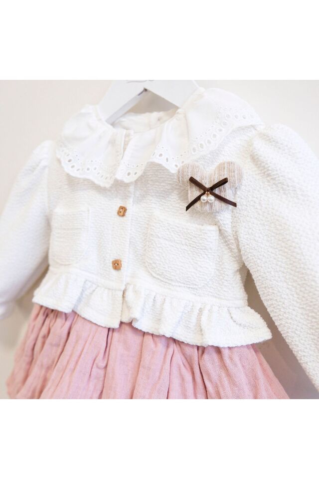 Gloria Hırkalı Kız Bebek 3'lü Takım