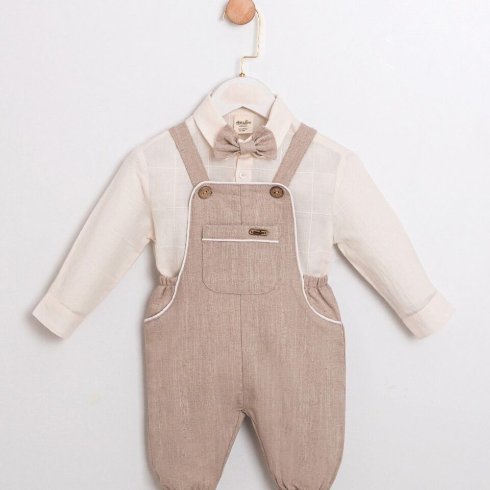 Jimy Erkek Bebek Salopetli Papyonlu Takım