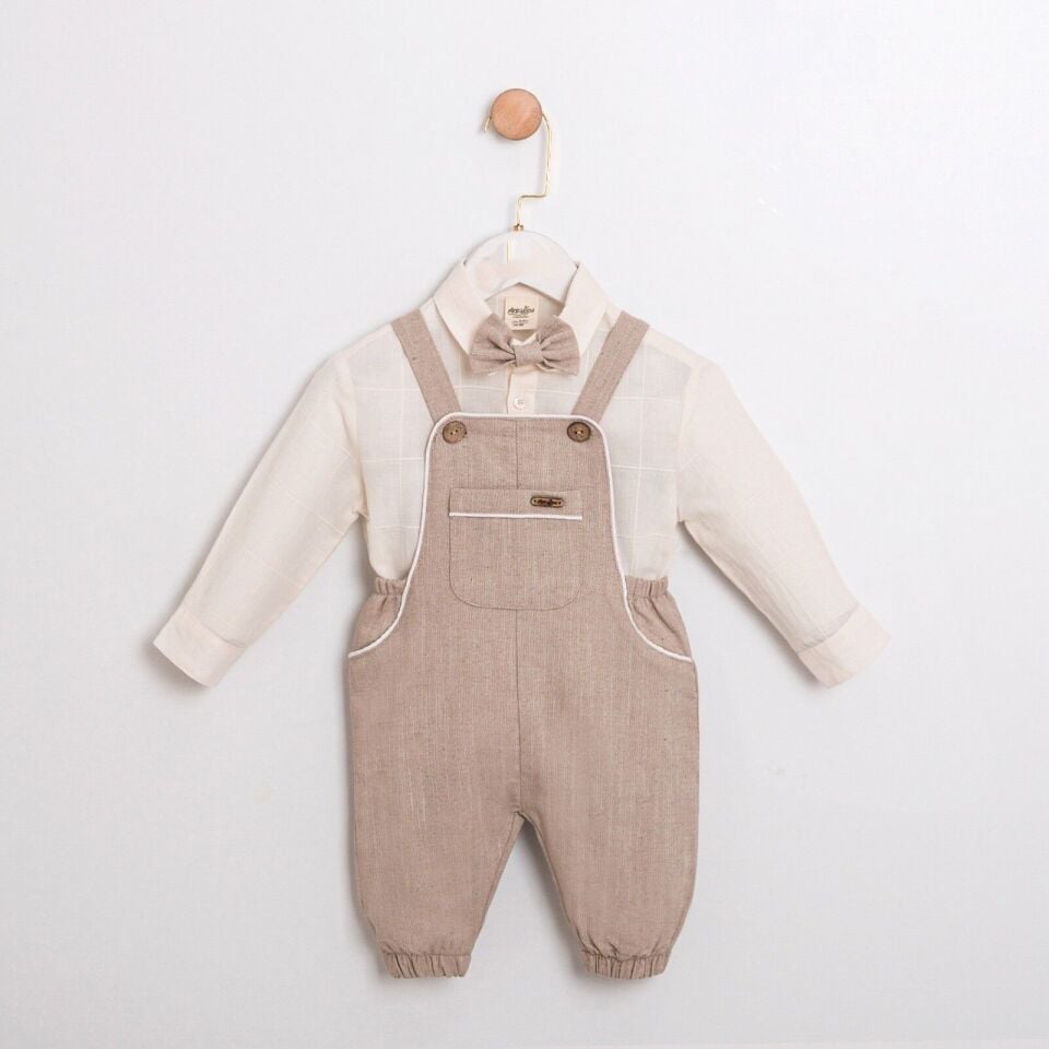 Jimy Erkek Bebek Salopetli Papyonlu Takım