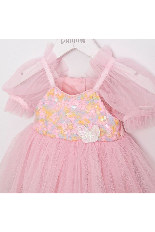 Berry Pul Payetli Kız Bebek Romper